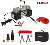 YATO Mini Compresor de Aire Portátil 12V 250W con LED, 6-10 bar