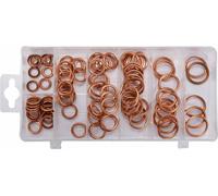 YATO Juego de 95 anillos profesionales de cobre en caja surtida, diseño redondo, 8,4 - 20,2 mm, para cargas pesadas, 7 tamaños, juntas tóricas de cobr