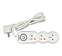 YATO Regleta con interruptor, 3 enchufes, cable de 1,5 m, protección para niños, interruptor de protección, conexión a tierra, resistente, ideal para casa y oficina