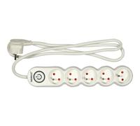 YATO Regleta con interruptor, 5 enchufes, cable de 1,5 m, protección para niños, interruptor de tierra, duradero, para uso doméstico y comercial