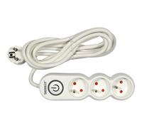 YATO Regleta con interruptor tipo E, 3 enchufes, cable de extensión de 3 m, protección para niños, toma de tierra, 230 V, 3500 W, cable robusto de tres hilos, revestimiento Polwinit