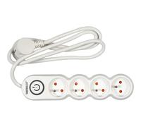 YATO Regleta de 4 enchufes con interruptor, cable de 1,5 m, protección para niños, protección de contacto, alargador, hogar, oficina, 230 V
