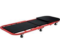 YATO Tabla de montaje profesional 2 en 1 y taburete de taller, 150 kg, 6 ruedas de marcha suave de 360°, tumbona de montaje