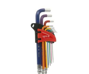 YATO Winkel Schraubendreher Werkzeug Satz 1.5, 2, 2.5, 3, 4, 5, 6, 8, 10 Hexágono interior YT-05632