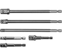 YATO YT-04629 - Adaptador hexagonal para enchufe (1/2", 3/8", 1/4", 50 y 150 mm de largo, 6 unidades)
