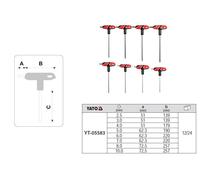 Yato yt-05583 llave hexagonal juego de llaves allen con mango en t mé