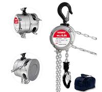 YATOINTO Polipasto manual de cadena de aluminio, capacidad de 1/2 tonelada (1100 libras), elevación manual de cadena con 2 ganchos resistentes, bloque de cadena de 10 pies de altura de elevación