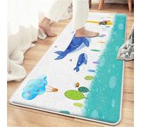 YATOLA Alfombra para Salón Sala de Estar Habitación Infantil Bebe Juvenil Dormitorio Alfombra de Juegos Suave Dormitorio para Niño Niña Marina Animale Azul delfín Pulpo Tortuga (Azul 2, 100x160cm)