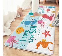 YATOLA Alfombra para Salón Sala de Estar Habitación Infantil Bebe Juvenil Dormitorio Alfombra de Juegos Suave Dormitorio para Niño Niña Marina Animale Azul delfín Pulpo Tortuga (Azul 1, 80x160cm)