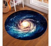 YATOLA Alfombra para Salón Sala de Estar Habitación Infantil Bebe Juvenil Moderna Dormitorio Alfombra de Juego Suave Antideslizante, Dormitorio para Niño Niña Galaxia Estrella (Negro, 60x60cm)