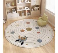 YATOLA Alfombra para Salón Sala de Estar Rosa Habitación Infantil Bebe Juvenil Dormitorio Alfombra de Juegos Suave Antideslizante Dormitorio para Niños Niñas León Galaxia Estrella (Blanco, 100x100cm)