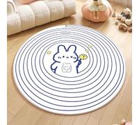 YATOLA Alfombras Suaves para Dormitorio Baño Sofá Silla Cojín Alfombra de Juegos para Habitación Juvenil Chico Infantile Niño Lavable Suave Antideslizante Estrella Arcoíris Conejo (Blanco 2, 80x80cm)