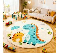 YATOLA Alfombras Suaves para Dormitorio Baño Sofá Silla Cojín Interiores, Alfombra de Juegos para Habitación Juvenil Chico Niño Lavable Suave Antideslizante Animales Perro Conejo (Blanco, 60CM)