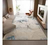 YATOLA Alfombras Suaves para Dormitorio Baño Sofá Silla Cojín Interiores, Alfombra de Juegos para Habitación Juvenil Chico Infantile Niño Lavable Suave Antideslizante Mármol (Azul, 50x80cm)