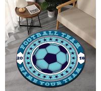YATOLA Alfombras Suaves para Dormitorio Sofá Silla Cojín Interiores, Alfombra de Juegos para Habitación Juvenil Chico Niño Lavable Suave Antideslizante Deporte Juego Fútbol (Azul, 60x60cm)