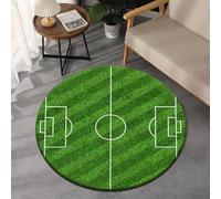 YATOLA Alfombras Suaves para Dormitorio Sofá Silla Cojín Interiores, Alfombra de Juegos para Habitación Juvenil Chico Niño Lavable Suave Antideslizante Deporte Juego Fútbol (Verde, 100x100cm)