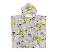 YATOLA Toalla de Playa Toalla de Baño Niñas Niños Infantiles Toallas de Baño con Capucha Diseño Ultraligera Secado Rapido Blanco Albornoz de Cambio de Piscina Tortuga Delfín León (Gris, 75x110cm)