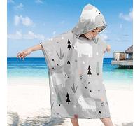 YATOLA Toalla Infantil con Capucha de Niño Niña Toalla Piscina Poncho de Playa con Capucha Suave Absorbente Toallas Baño de Bebé, Toalla de Playa de Microfibra Animale León Oso (Gris, 60x60cm)