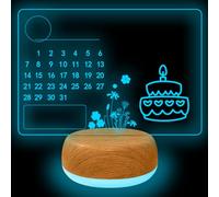 YATOSEEN Lámpara de Ilusión 3D Memo de Calendario, Tablero de Notas de Acrílico Luminoso, Luz de 16 Colores Luz Nocturna con Base de Luz Temporizador Control Temoto Luz de Humor