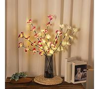YATOSEEN Ramas de Luz, 20X2 Flores de Orquídeas Artificiales Iluminadas Con LED, Luces de Hadas Para Mesa, Fiesta, Sala de Estar, Decoración de Dormitorio (2 Paquetes, Morado + Blanco)