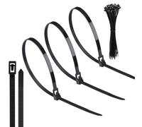 Yatrosynth 100 Piezas de Bridas para Cables Reutilizables, 200mm x 4.8mm, Nailon Ultra Fuertes Con para Cables, Resistente a Temperatura, para Oficina, Hogar, Exteriores, al Jardín - Negro