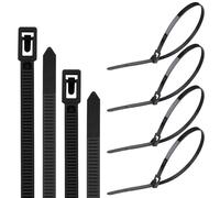 Yatrosynth 100 Piezas de Bridas para Cables Reutilizables, 300mm x 4.8mm, Nailon Ultra Fuertes Con para Cables, Resistente a Temperatura, para Oficina, Hogar, Exteriores, al Jardín - Negro