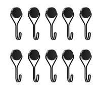 Yatrosynth 10PCS Ganchos Magnéticos, 16mm Imanes con Gancho Super Fuerte, para Cocina, Dormitorios, Taquillas, Oficina, Frigoríficos, Techo - Negro