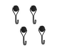 Yatrosynth 4PCS Ganchos Magnéticos, 16mm Imanes con Gancho Super Fuerte, para Cocina, Dormitorios, Taquillas, Oficina, Frigoríficos, Techo - Negro