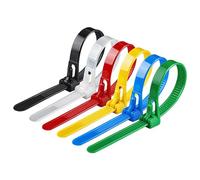 Yatrosynth 50 Piezas Bridas de Plastico para Cables Reutilizables, Bridas para Cables Profesionales 200 x 4.8 mm, para Oficina, Hogar, Exteriores, al jardín - Colores mixtos