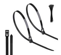 Yatrosynth 50 Piezas de Bridas para Cables Reutilizables, 200mm x 4.8mm, Nailon Ultra Fuertes Con para Cables, Resistente a Temperatura, para Oficina, Hogar, Exteriores, al Jardín - Negro