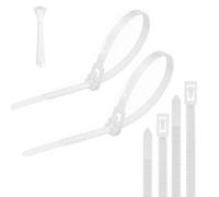 Yatrosynth 50 Piezas de Bridas para Cables Reutilizables, 200mm x 4.8mm, Nailon Ultra Fuertes Con para Cables, Resistente a Temperatura, para Oficina, Hogar, Exteriores, al Jardín - Blanco