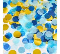 Yatrosynth 6000 Unidades Confeti Multicolor, 50 g, 2.5cm Multicolor Confeti de Papel Forma Redonda, para Decoración de Fiesta de Cumpleaños, Boda, GraduacióN - Azul Dorado