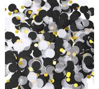 Yatrosynth 6000 Unidades Confeti Multicolor, 50 g, 2.5cm Multicolor Confeti de Papel Forma Redonda, para Decoración de Fiesta de Cumpleaños, Boda, GraduacióN - Negro