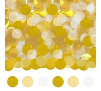 Yatrosynth Confeti 6000 Unidades, 1cm Confeti de Mezcla de Color Redondo, Decoración de Mesa, para Cumpleaños, Bodas, Fiestas, Globos Decoración - Dorado