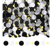 Yatrosynth Confeti 6000 Unidades, 1cm Confeti de Mezcla de Color Redondo, Decoración de Mesa, para Cumpleaños, Bodas, Fiestas, Globos Decoración - Negro