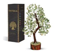 YATSKIA - Árbol bonsái Artificial de Piedra de Jade Verde, Piedra curativa, árbol de la Vida de Cristal, artículo de Cristal para Regalo