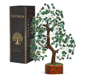 YATSKIA Árbol de Cristal de aventurina Verde, árbol de la Vida de Chakras y Equilibrio de Piedras Preciosas y Cristal curativo, decoración para Feng Shui, Regalo de energía Positiva para Mujeres
