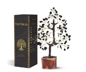 YATSKIA Árbol de Cristal de turmalina Negra Feng Shui, Piedra Preciosa de turmalina Negra, árbol de Gemas, decoración Espiritual, Cristal de Cuarzo Negro, Cristal de turmalina Negra Natural de Alta