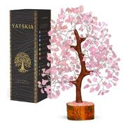 YATSKIA - Árbol de Cuarzo Rosa para Escritorio, decoración de Feng Shui, Cristal curativo, árbol del Dinero Premium para decoración de habitación de meditación, 25-30 cm
