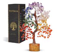 YATSKIA - Árbol de la Vida de 7 Chakras, Cristales y Piedras curativas, decoración de Feng Shui, Accesorio de meditación, Regalo para Personas espirituales, Hecho a Mano con 7 Cristales Naturales