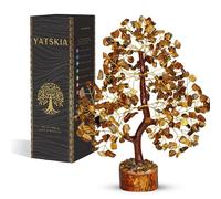 YATSKIA - Árbol de la Vida de Cristal de Ojo de Tigre, Cristales curativos, Cristales y Piedras Preciosas, bonsái de Cristal para energía Positiva, decoración del hogar