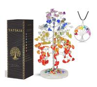 YATSKIA Colgante con diseño de árbol de la Vida de Siete Chakras, Cristales curativos y Piedras de Reiki, diseño Budista de bonsái, Escritorio de Oficina en casa, decoración de Sala de Estar