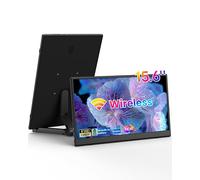 Yattberak Monitor portátil inalámbrico FHD 1080P IPS de 39,6 cm para portátil, sensor G integrado, tipo C y HDMI, soporte plegable, funda protectora de poliuretano, VESA M