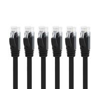 Yauhody Cable Ethernet 0.5m 6pack, 1000Mbps RJ45 Cable de Red Cat 6 Plano, Gigabit Internet Cable Lan Alta Velocidad para Switch, Router, Módem, PS5, Laptop, TV, más rápido que Cat 5 (Blanco)
