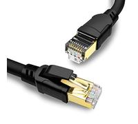 Yauhody Cable Ethernet 20 Metros Cat 8 Cable de Red Largo Rj45 40Gbps 2000MHz SFTP Gigabit Internet Cable Patch Más rápido que Cat7 Cat6, para POE, PS5, PC, Router, TV, Switch, Módem, Laptop (Negro)