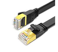 Yauhody Cable Ethernet Cat 8 2M (2Piezas) Cable de Red Plano, 40Gbps 2000MHz S/FTP RJ45 Cable Internet lta Velocidad Cable LAN para PS5, Router, TV, PC, Módem, Más rápido que Cat6/Cat7 (Negro)