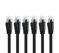 Yauhody Cable Ethernet de Red Cat 6 3m 6 piezas, 1000 Mbit/s RJ45 Cable Internet Plano de Alta Velocidad, Cable Ethernet 3 metros para Switch, Router, Módem, PS5, Laptop, TV (Negro)