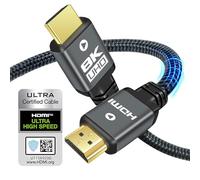 Yauhody Cable HDMI 2.1 3 Metros 8K 4K, 48Gbps Ultra Alta Velocidad Cabo HDMI 8K 10K@60Hz 4K@120Hz 144Hz eARC HDCP 2.2 & 2.3 Dynamic HDR 3D para PS5, PS4, TV, Monitor
