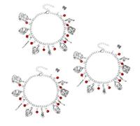 YAUOIPI 3 Piezas de la Serie Clásica de Películas de Terror, Pulsera con Personajes Villanos Productos de Terror Pulsera de Halloween Regalos Góticos Regalos de Películas de Terror (Plata)