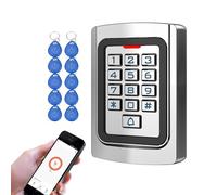 YAVIS Control de Acceso WiFi Tuya para Puerta y Portón, Teclado con Código RFID 125kHz + 10 Llaveros ID, Carcasa Metálica IP68, WG26, App + Pin + RFID, Gestión Remota, Oficina Tienda (K10)